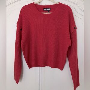 Scarlet DKNY Drop Shoulder Crewneck Pullover Sweater Size M